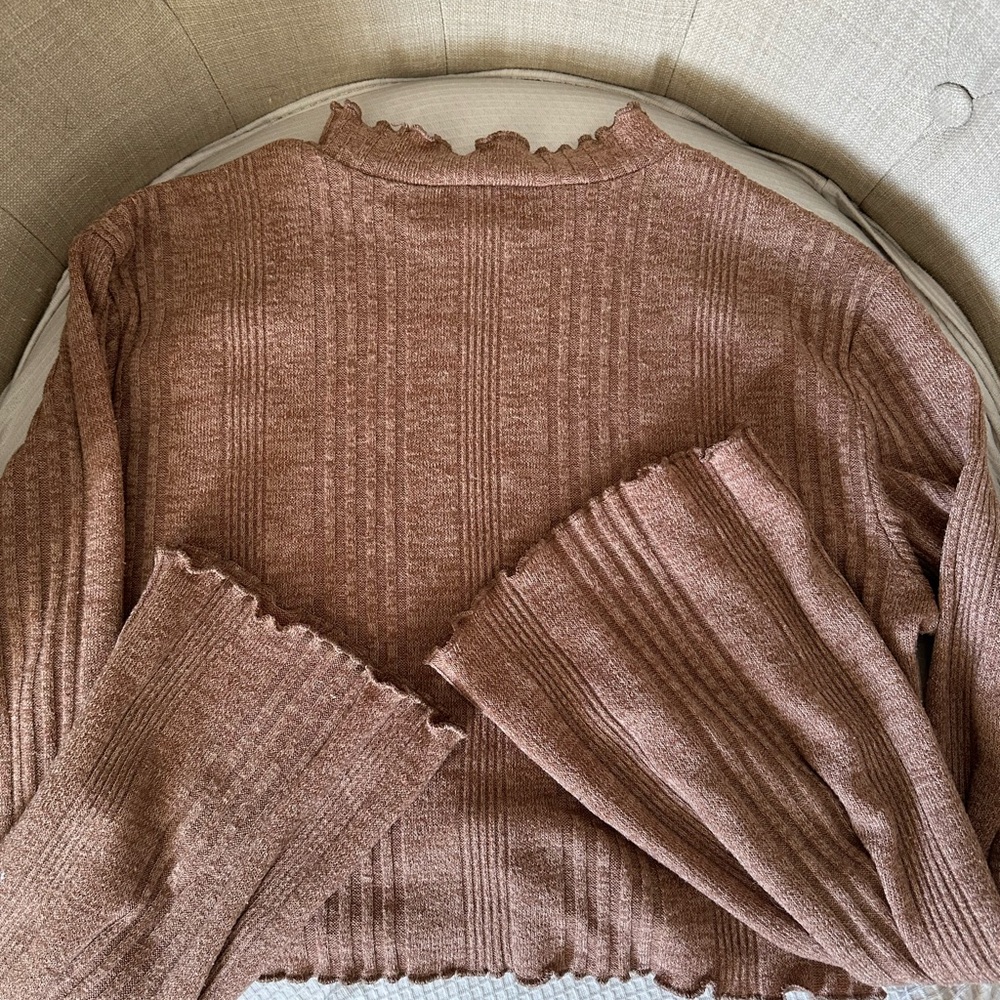 Women's Ribbed Top - Brown